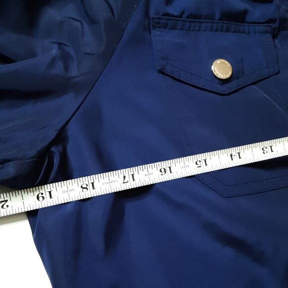 Michael Kors Women's Trench Coat size S Navy Blue Zip Front - Picture 7 of 15